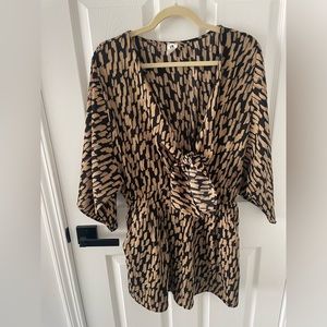 Black and brown pattern romper